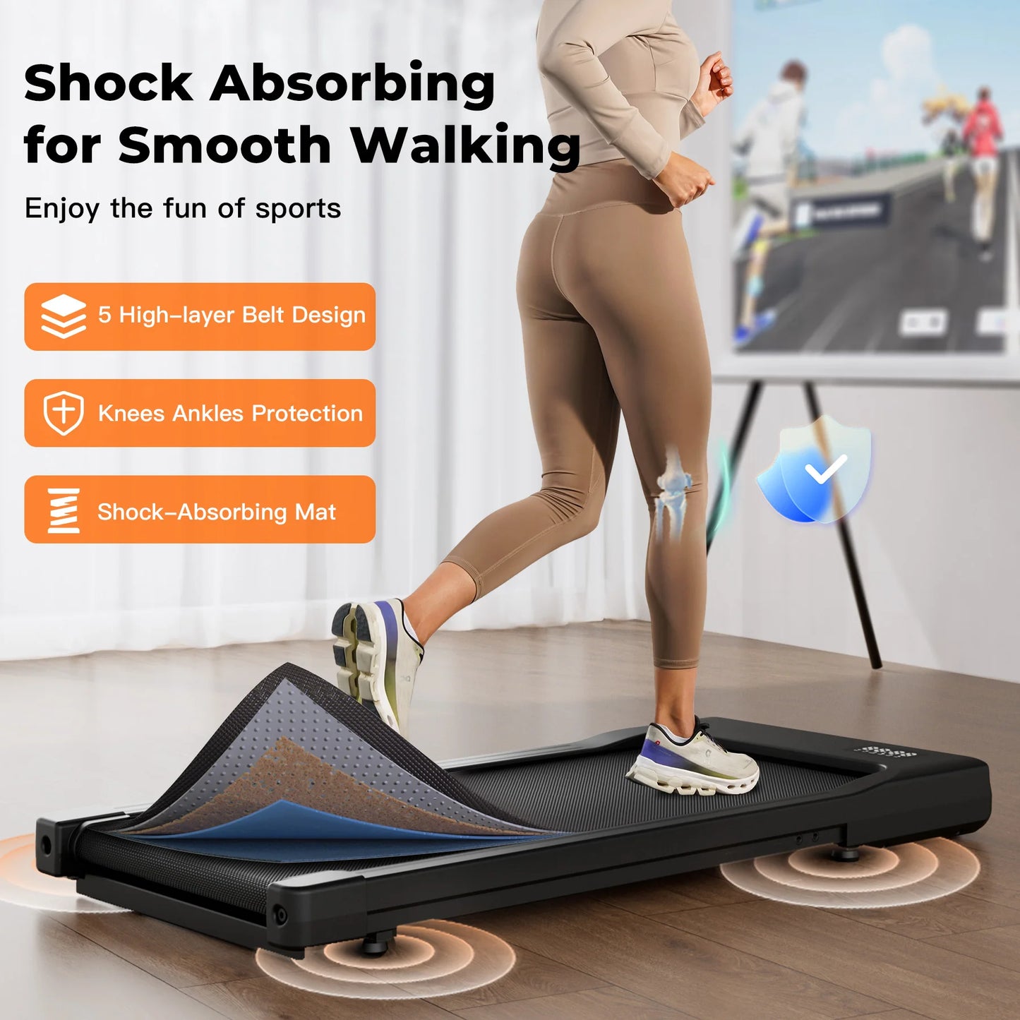 Superun Walking Pad Under Desk Treadmill 2.5HP With Wireless Remote