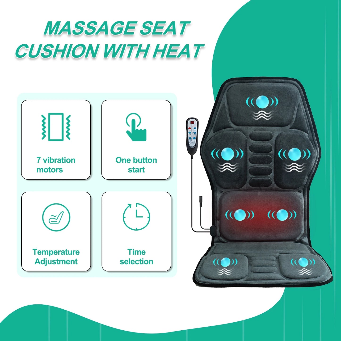 HIMOUTAE Massage Seat Cushion With Heating Full Body Vibration