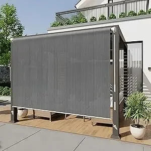 XMSJ Outdoor Roller Shade Cordless Patio Blinds