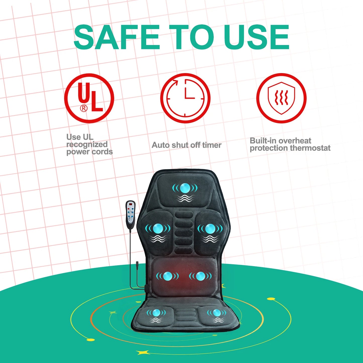 HIMOUTAE Massage Seat Cushion With Heating Full Body Vibration