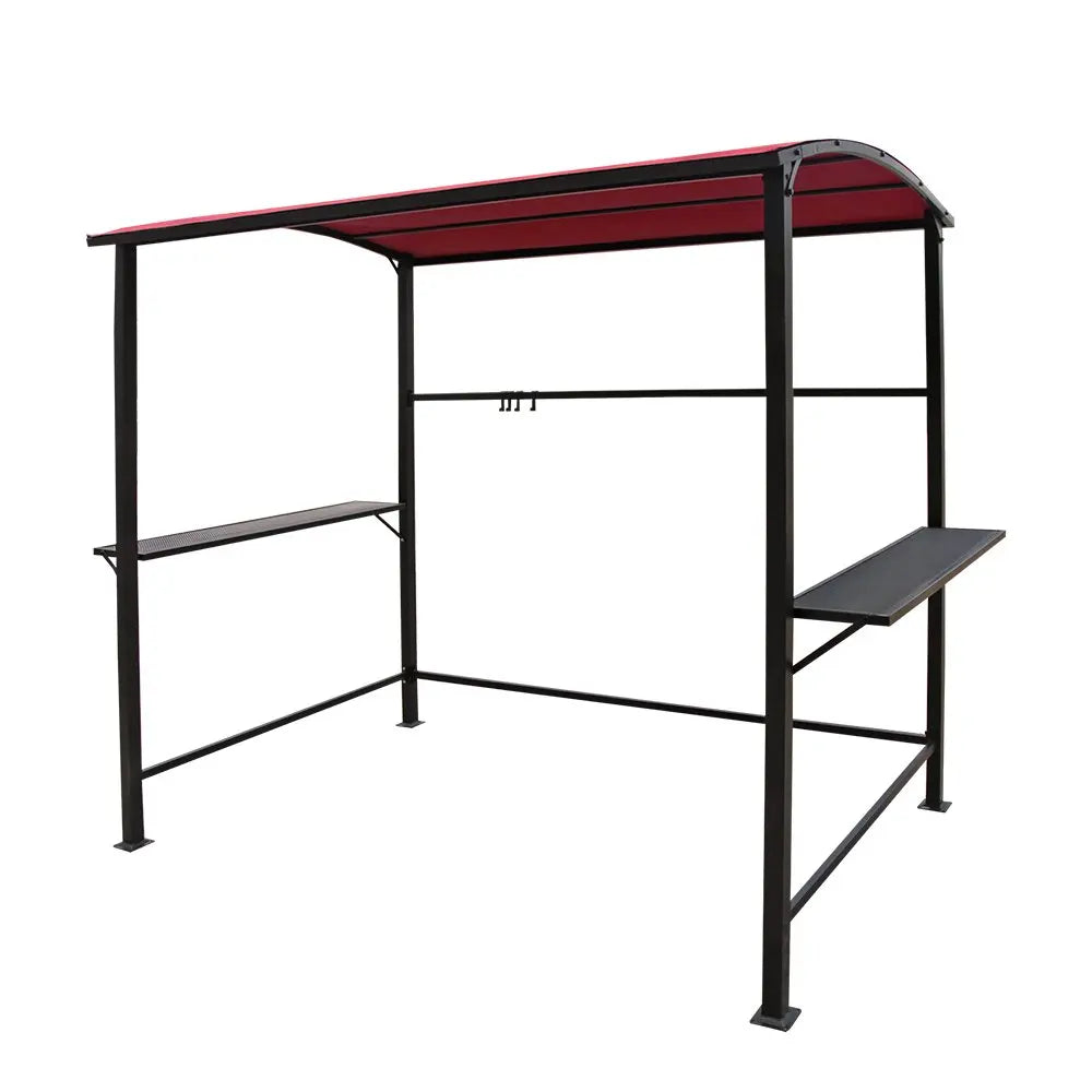 Grill Gazebo Patio BBQ Canopy With Metal Shelves