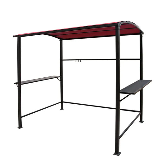 Grill Gazebo Patio BBQ Canopy With Metal Shelves