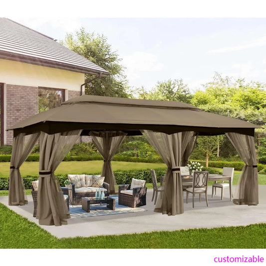 XMSJ Outdoor Gazebo With Mosquito Netting For Patio And Garden