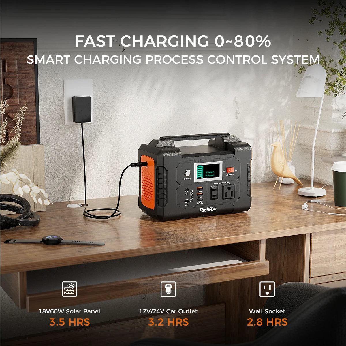 FF FlashFish E200 Portable Power Station 200W 151Wh Solar Generator