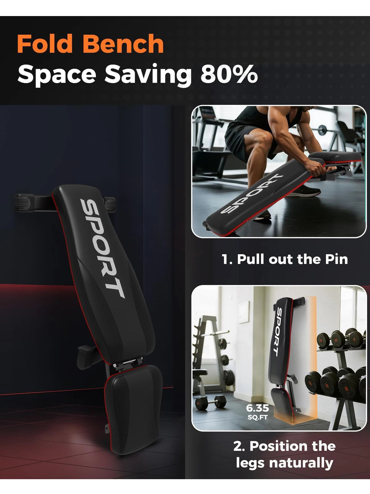TWISTER.CK Foldable Incline Utility Weight Bench For Full Body Workout