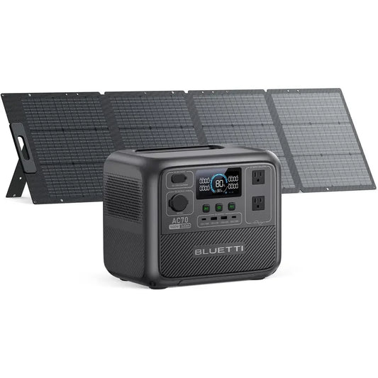 Portable 768Wh Power Station, Solar Panel Kit, 2x1000W Outlets