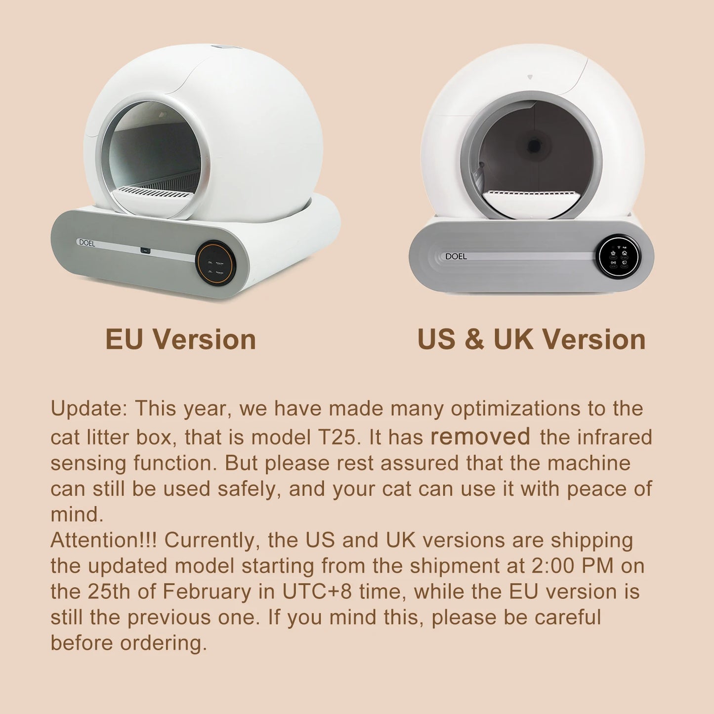 DOEL Self Cleaning Cat Litter Box with App Control