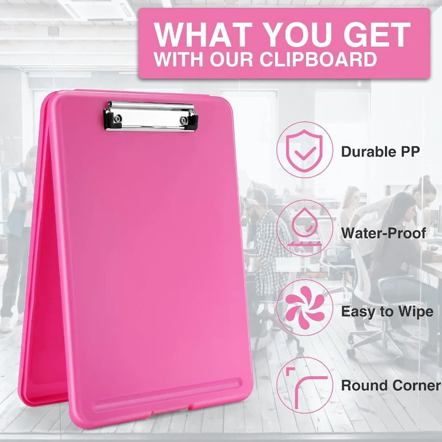 Foldable Plastic Clipboard With Built In Storage For Office Productivity