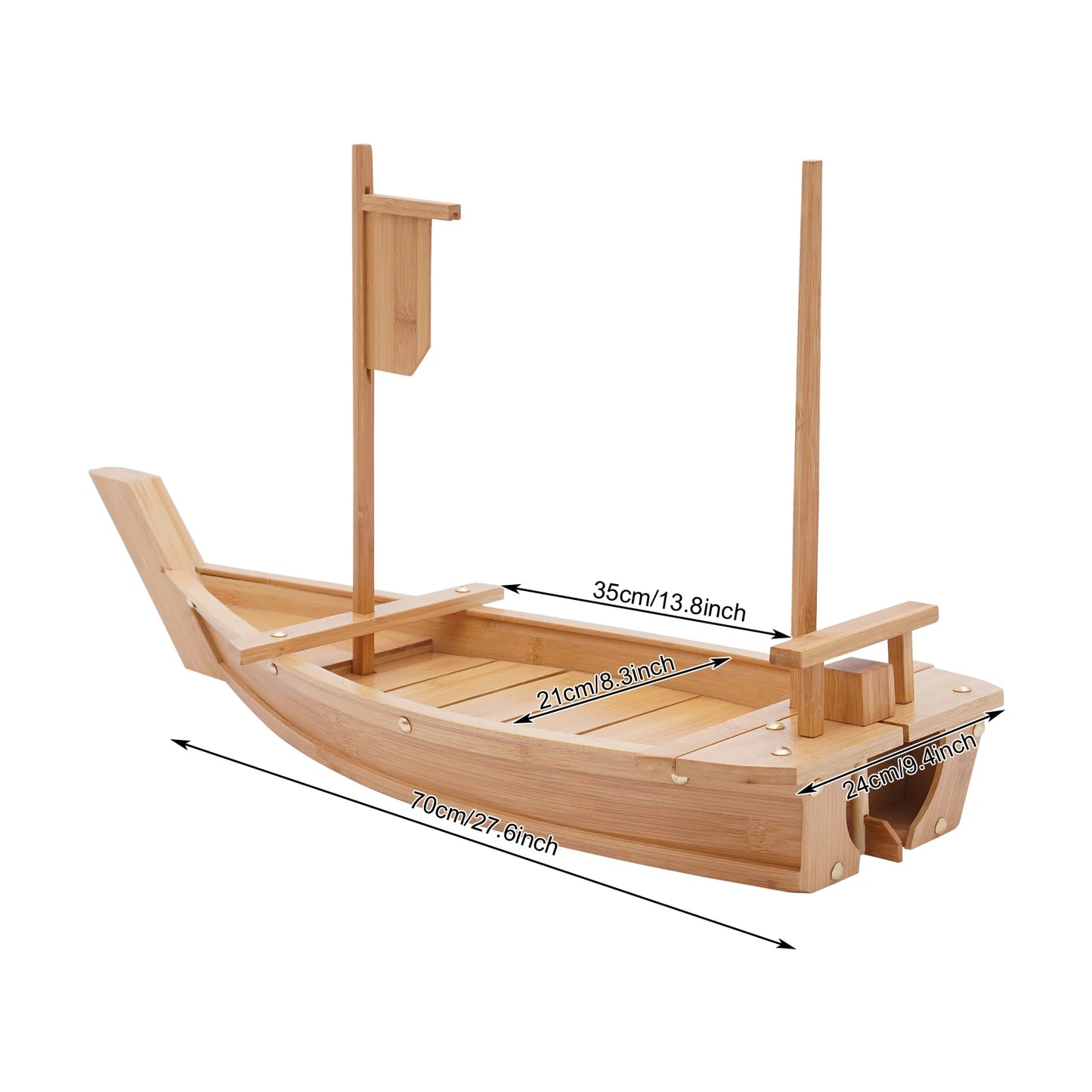Eco Friendly Bamboo Sushi Boat Serving Tray