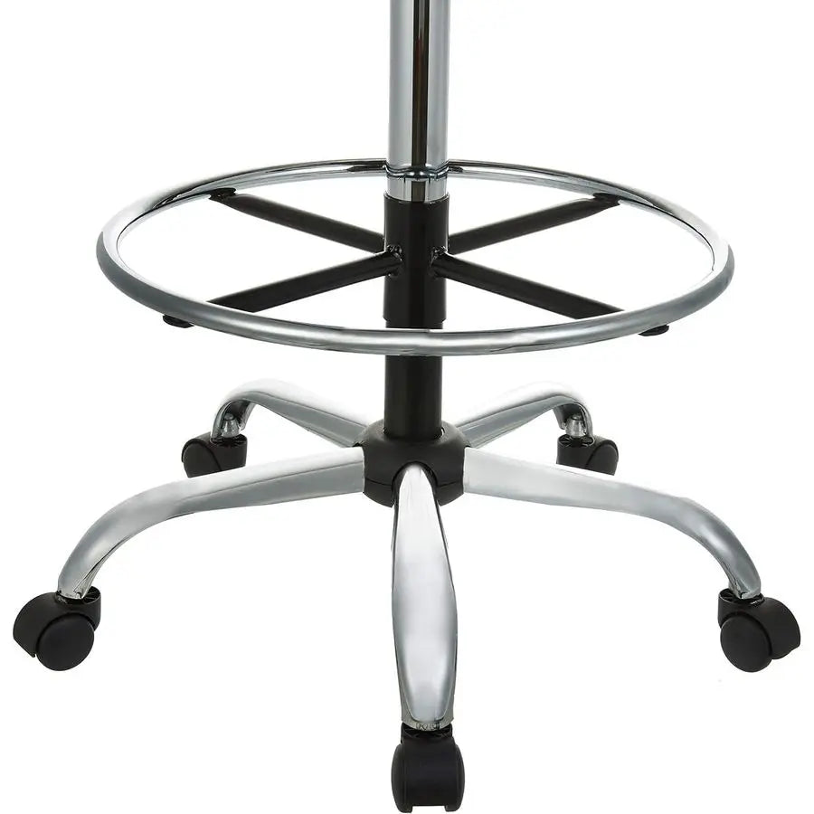 Adjustable Drafting Stool With Footrest And Wheels