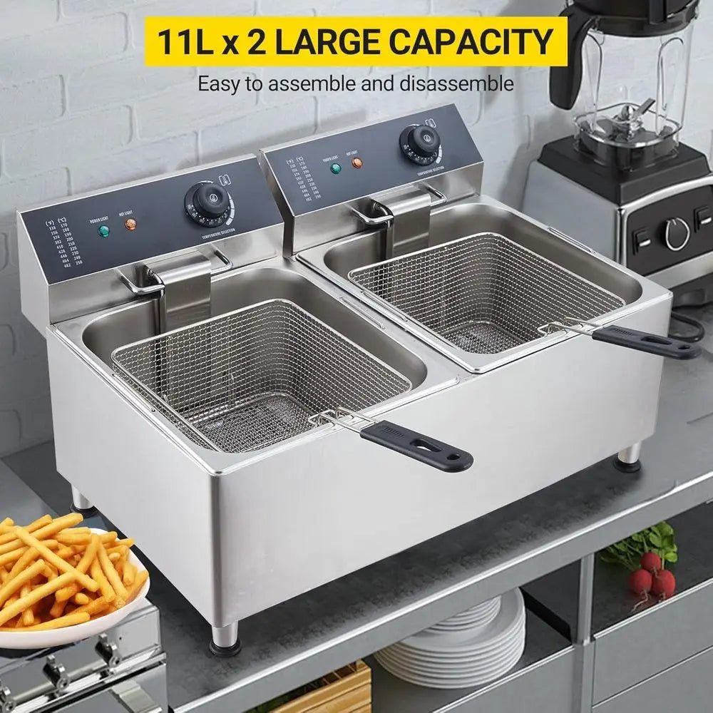 RBXC Twin Electric Deep Fryer With Two Baskets