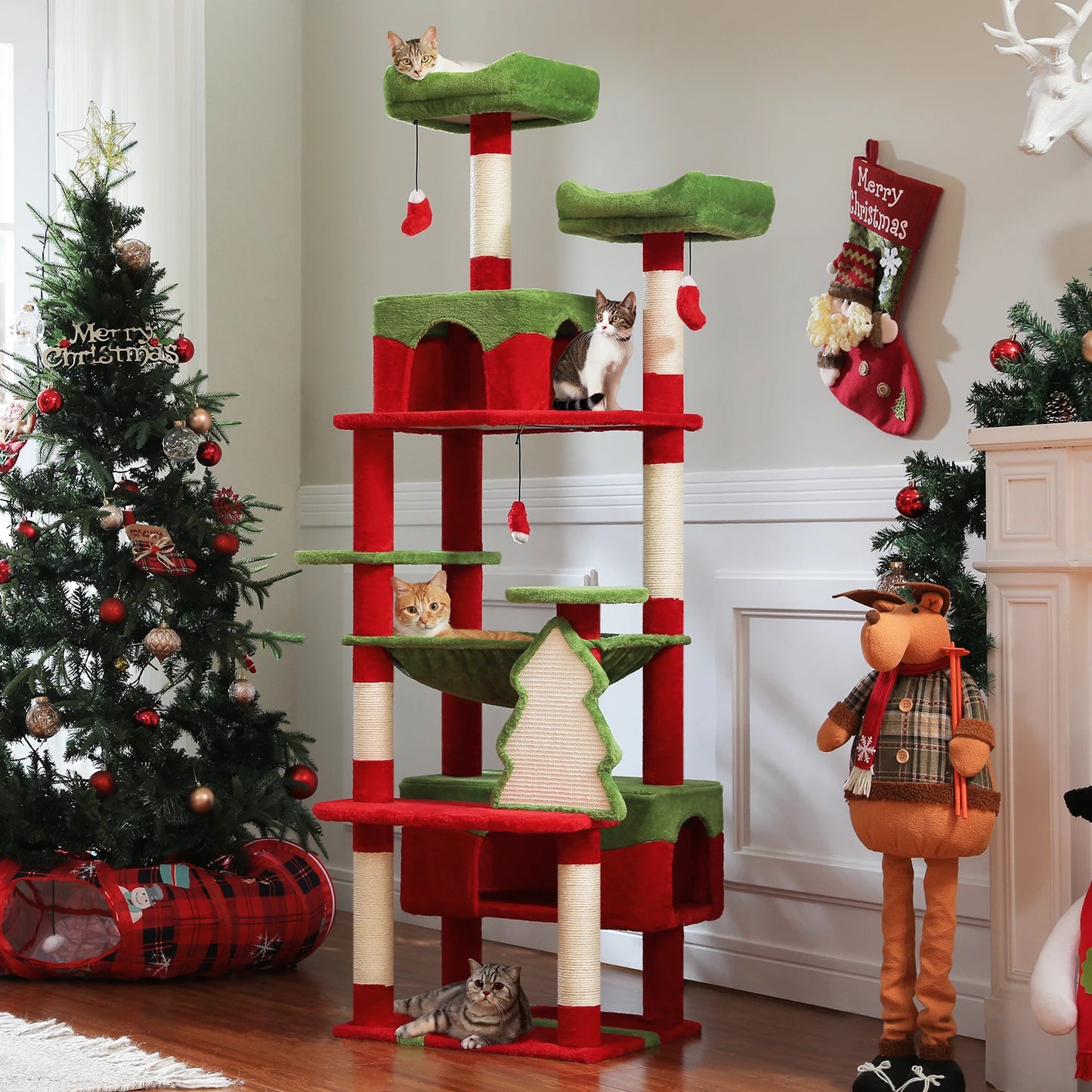 PAWZ Road Christmas Cat Tree With Sisal Posts Tower