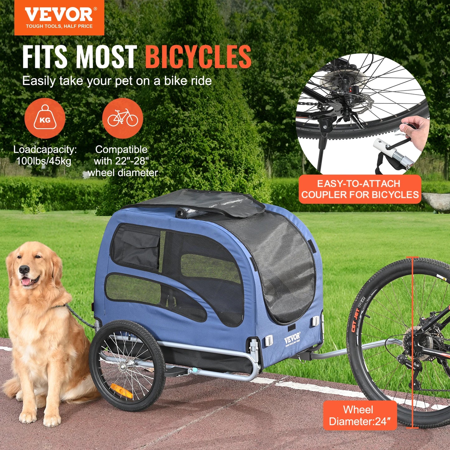 Dog Bike Trailer Carrier SucceBuy With Reflectors And Flag