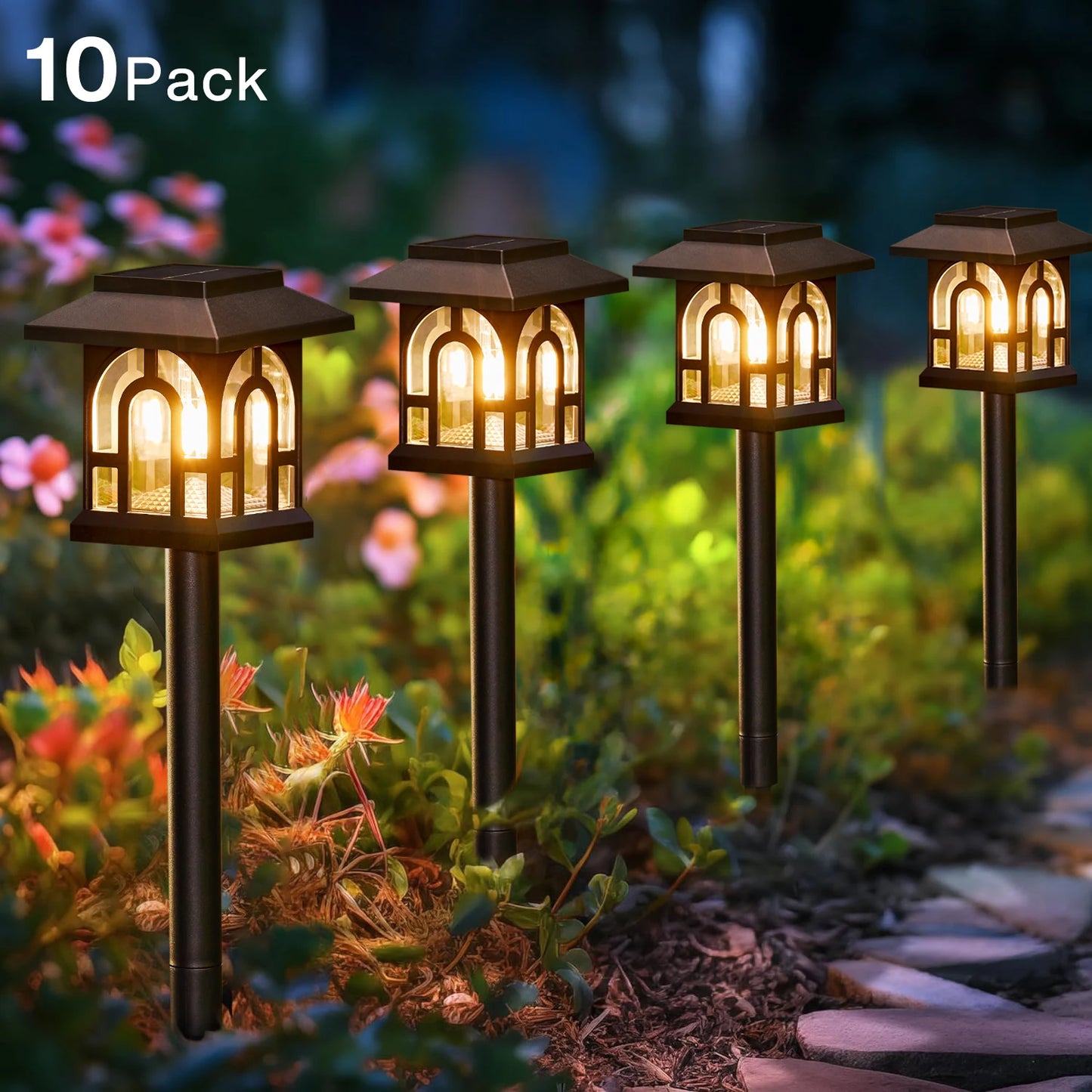 Solar Pathway Lights Outdoor Auto On Off For Walkways