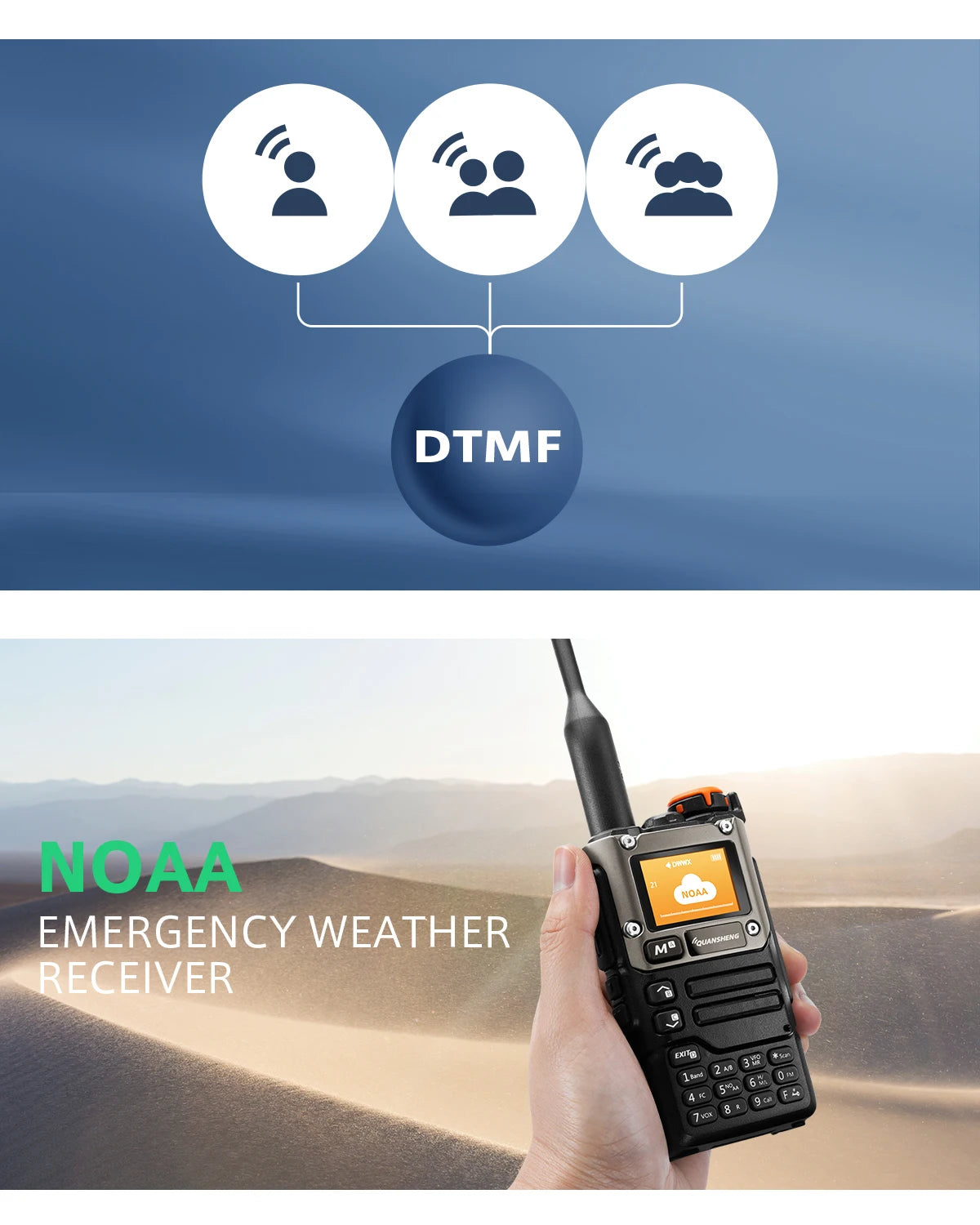 Quansheng UV-K6 Walkie Talkie 5W UHF VHF Radio Two Way