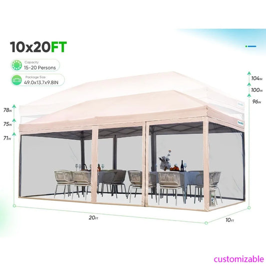 XMSJ Pop Up Canopy Tent With Netting