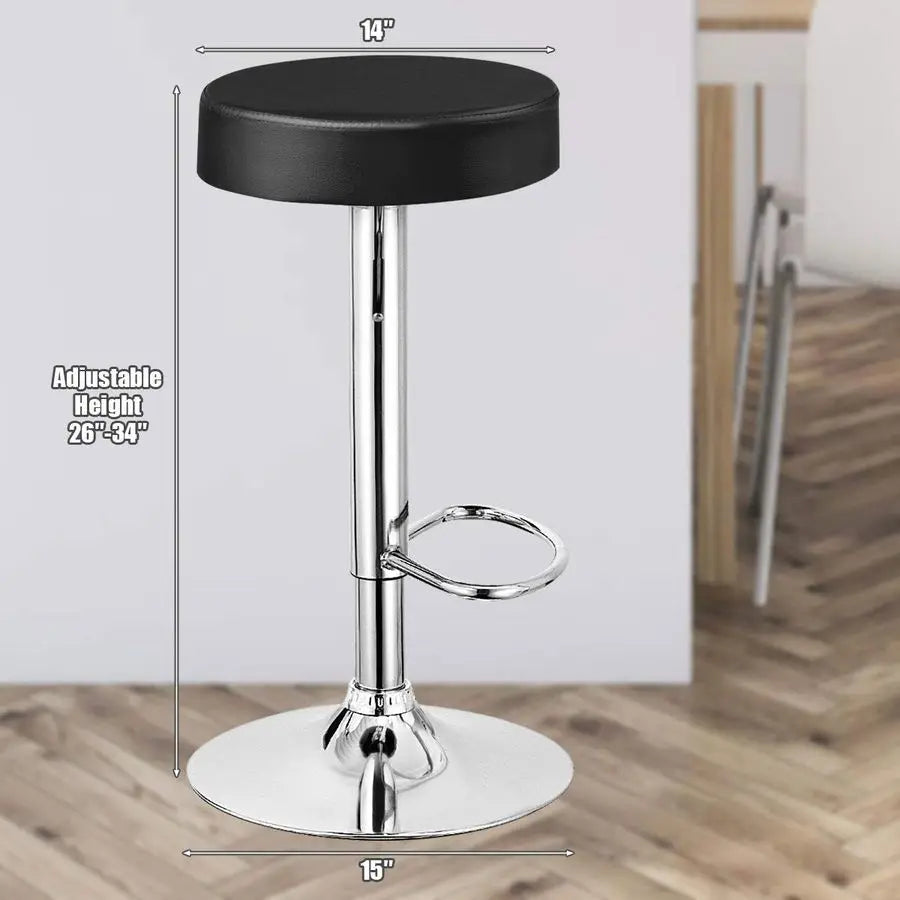 XMSJ Height Adjustable Bar Stools Swivel PU Leather Armless