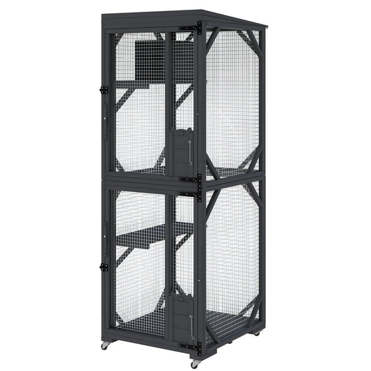 HiMISSCatio Catio With Lockable Wheels Weatherproof Multi Door