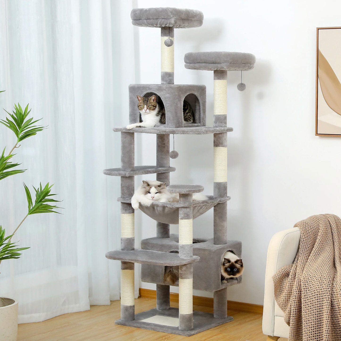 PEQULTICN Five Level Cat Tree Tower With Scratching Posts