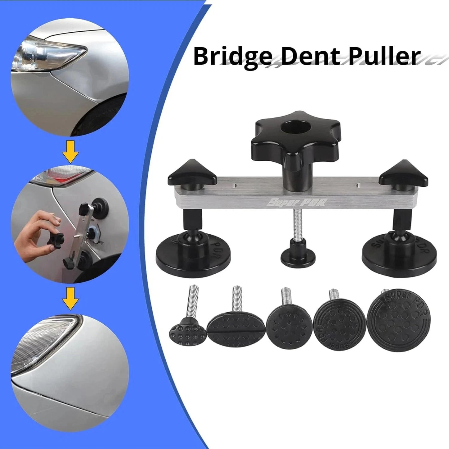 Super PDR Car Dent Removal Kit Hail Repair Tool Suction Cup Set