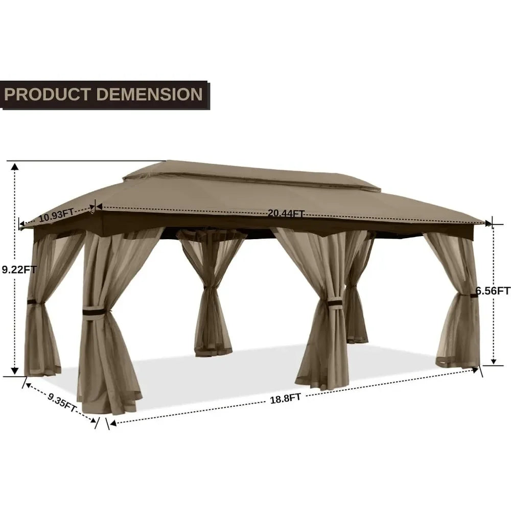 XMSJ Outdoor Gazebo With Mosquito Netting For Patio And Garden
