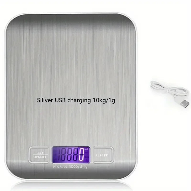 Kitchen Digital Scale Portable With LCD Display USB Charging