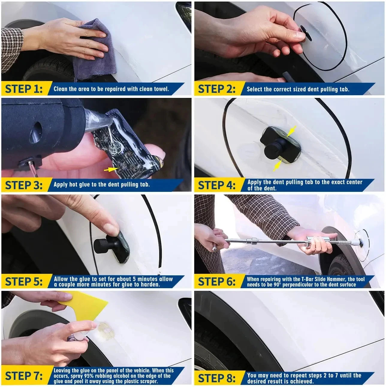 Super PDR Car Dent Removal Kit Hail Repair Tool Suction Cup Set
