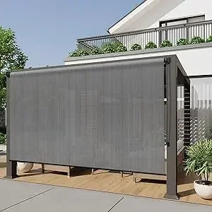 XMSJ Outdoor Roller Shade Cordless Patio Blinds