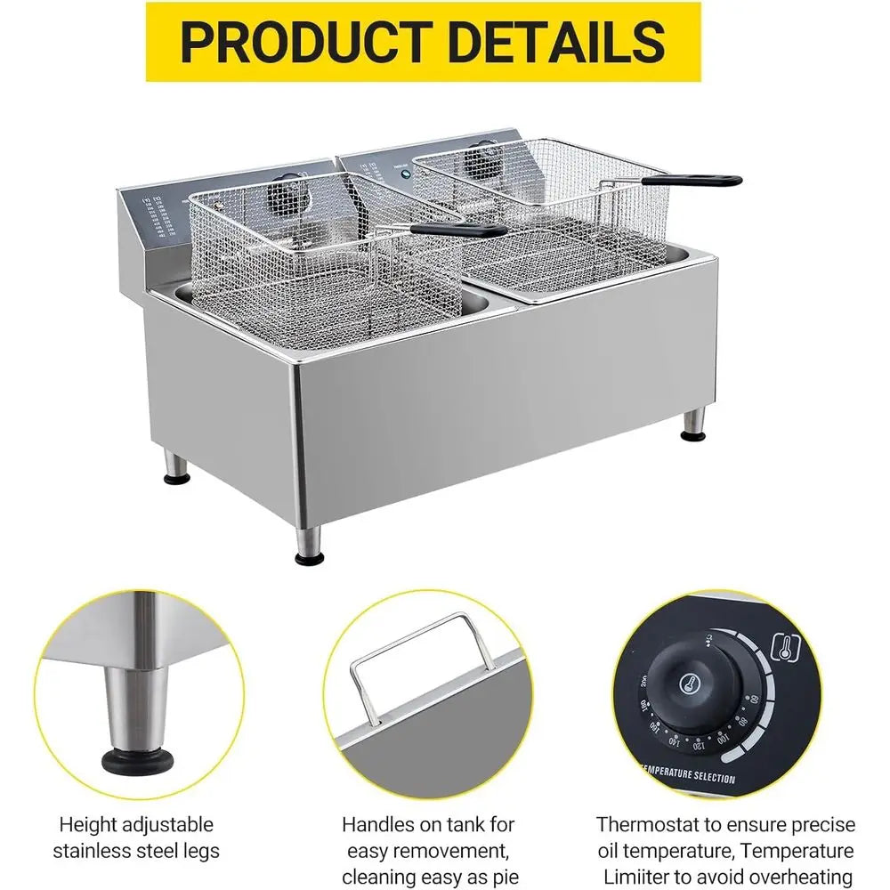 RBXC Twin Electric Deep Fryer With Two Baskets