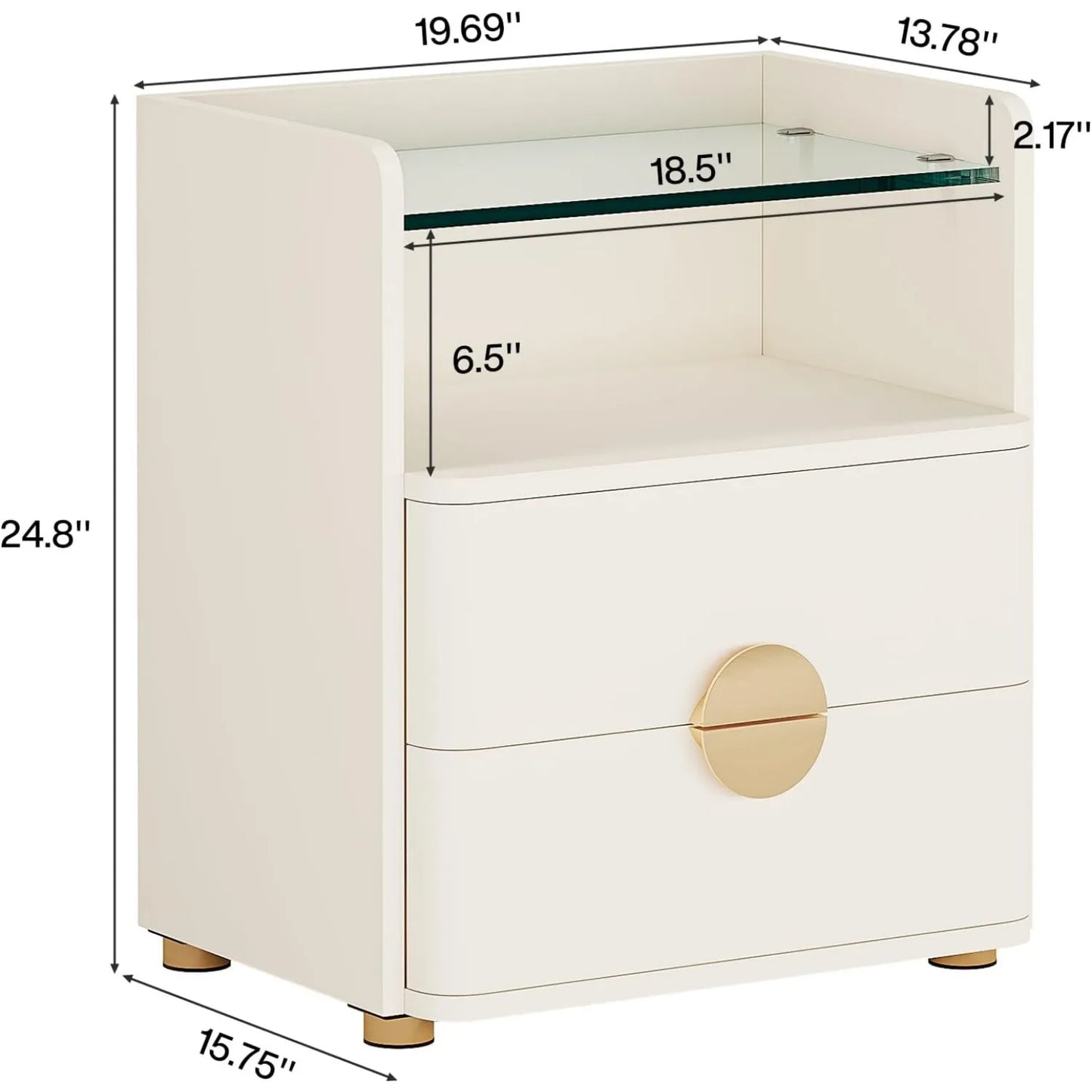 LITTLE TREE Nightstand With Drawers And Open Shelf