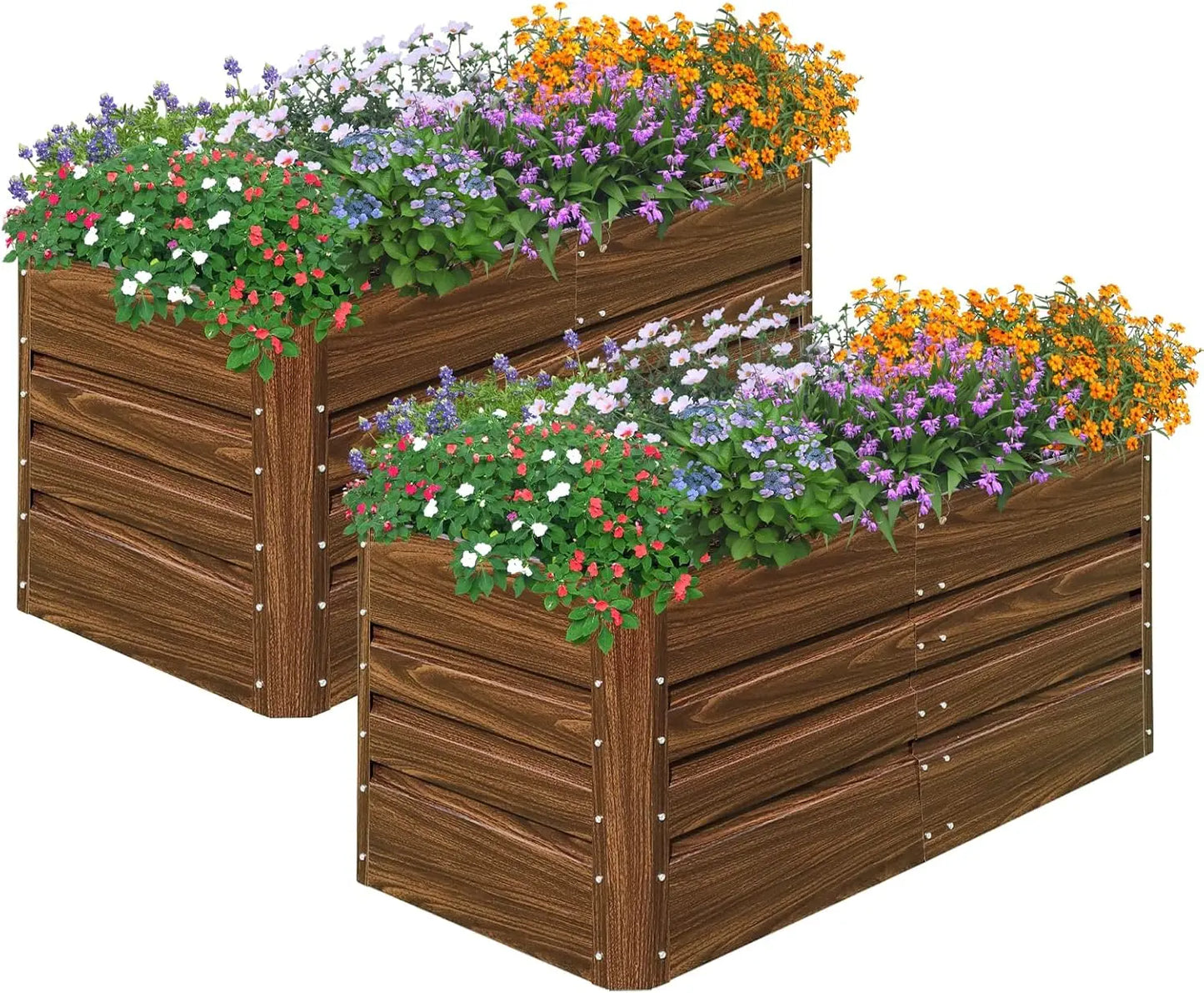 Galvanized Raised Garden Beds 2 Pack For Vegetables Flowers Herbs