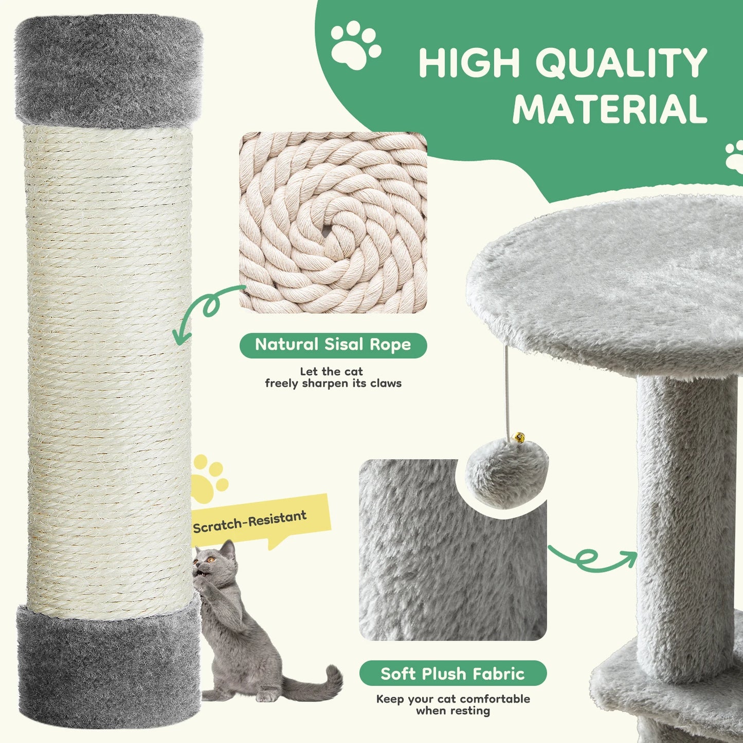 JHK Cat Tree Tower Indoor Multi-Cat Play and Scratching Posts