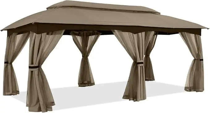 XMSJ Outdoor Gazebo With Mosquito Netting For Patio And Garden