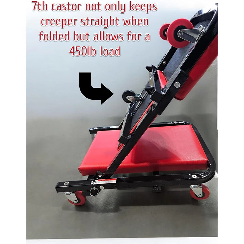 Rolling Creeper With Knee Pads And 360 Turn Casters