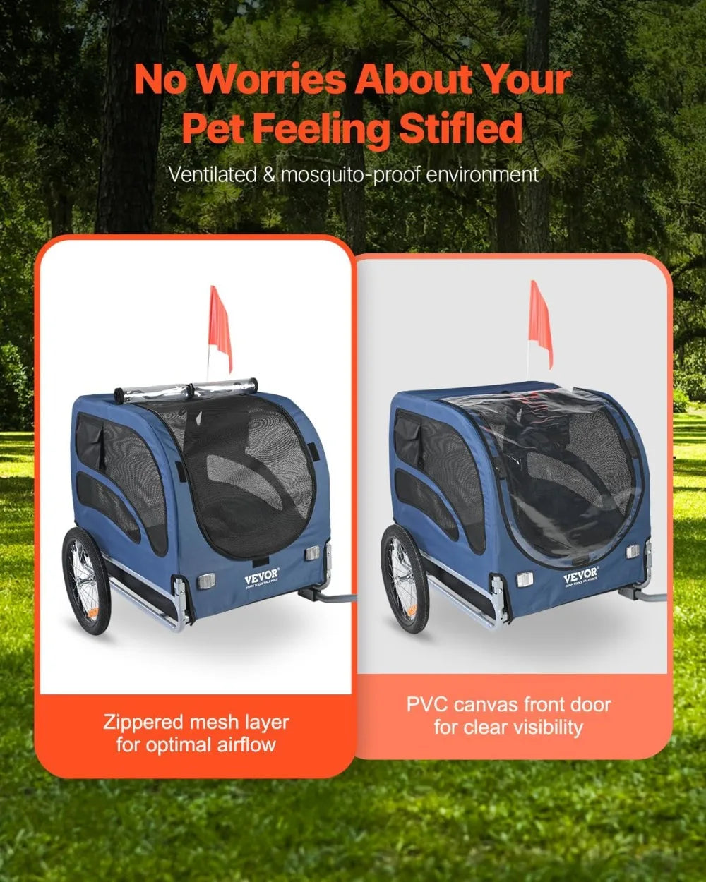XMSJ Dog Bike Trailer With Universal Coupler And Reflectors