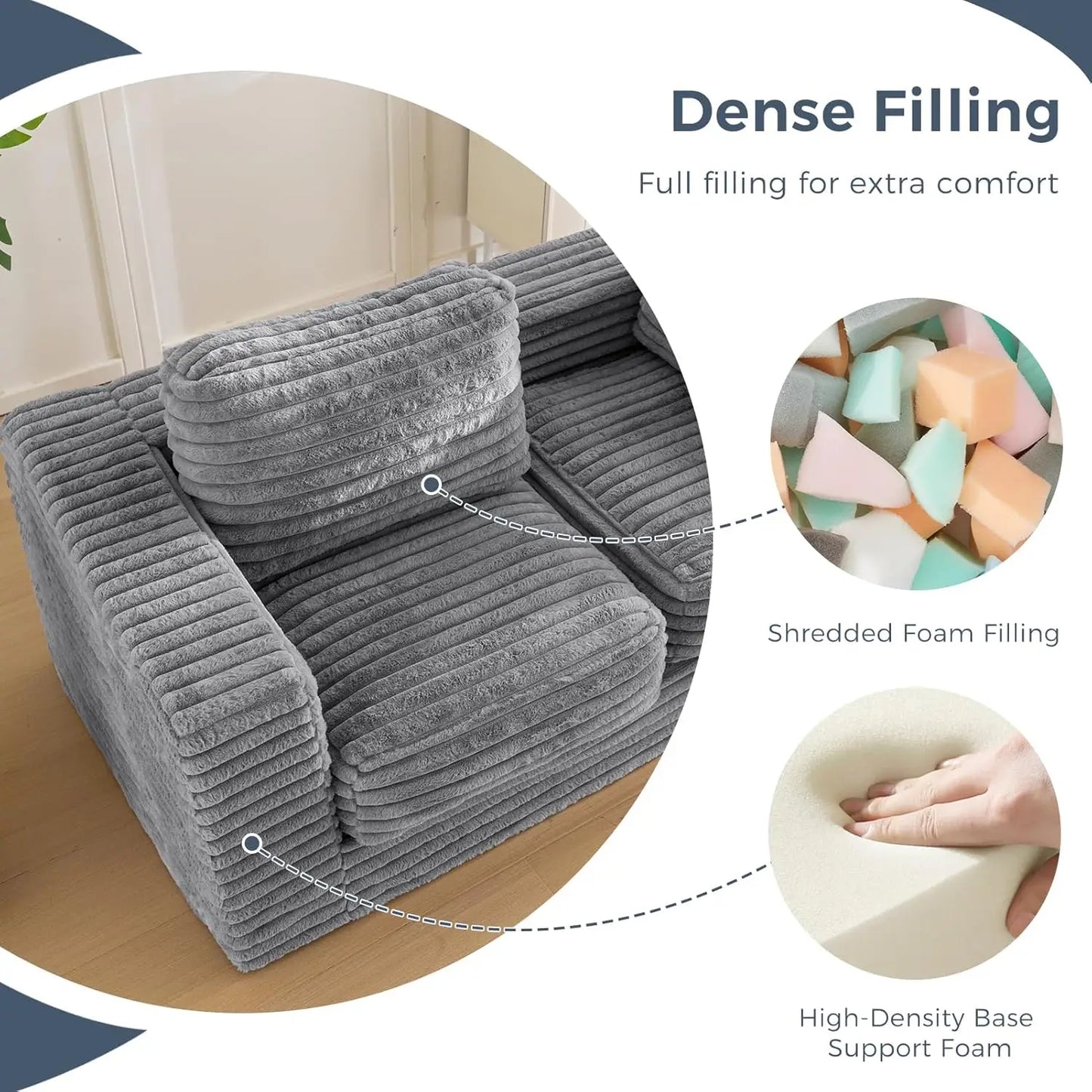 Bean Bag Sofa With Pillows And Armrests