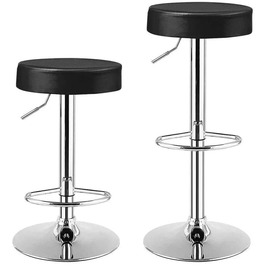 XMSJ Height Adjustable Bar Stools Swivel PU Leather Armless