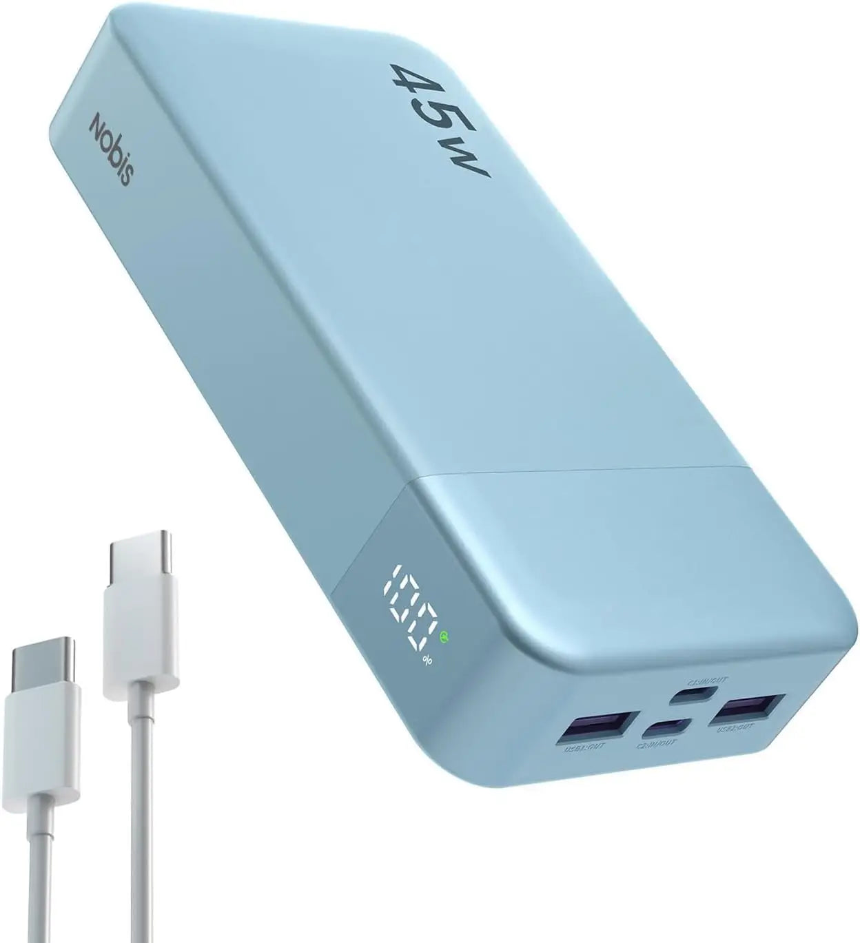 NOBIS 20000mAh Power Bank 45W Fast Charge With LED Display