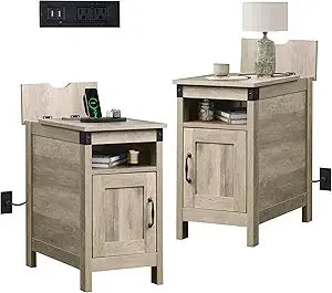 XMSJ Narrow End Tables Set Of 2 With Charging Station