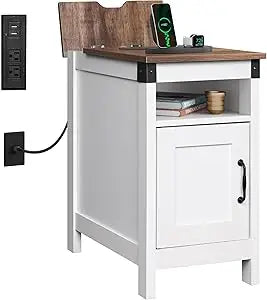 XMSJ Narrow End Tables Set Of 2 With Charging Station