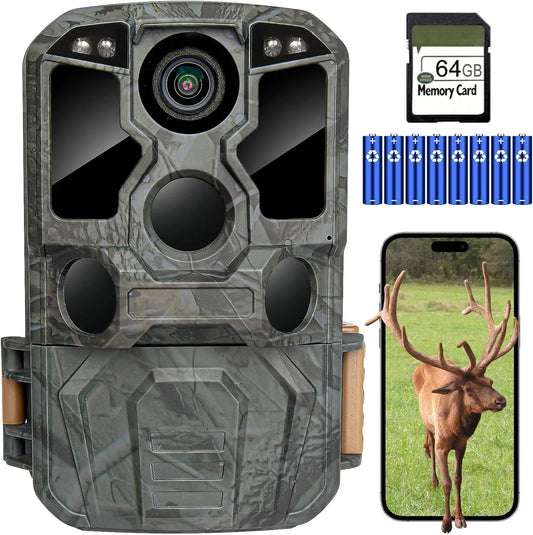 XMSJ Trail Camera WiFi 8K 84MP Night Vision IP67 Waterproof