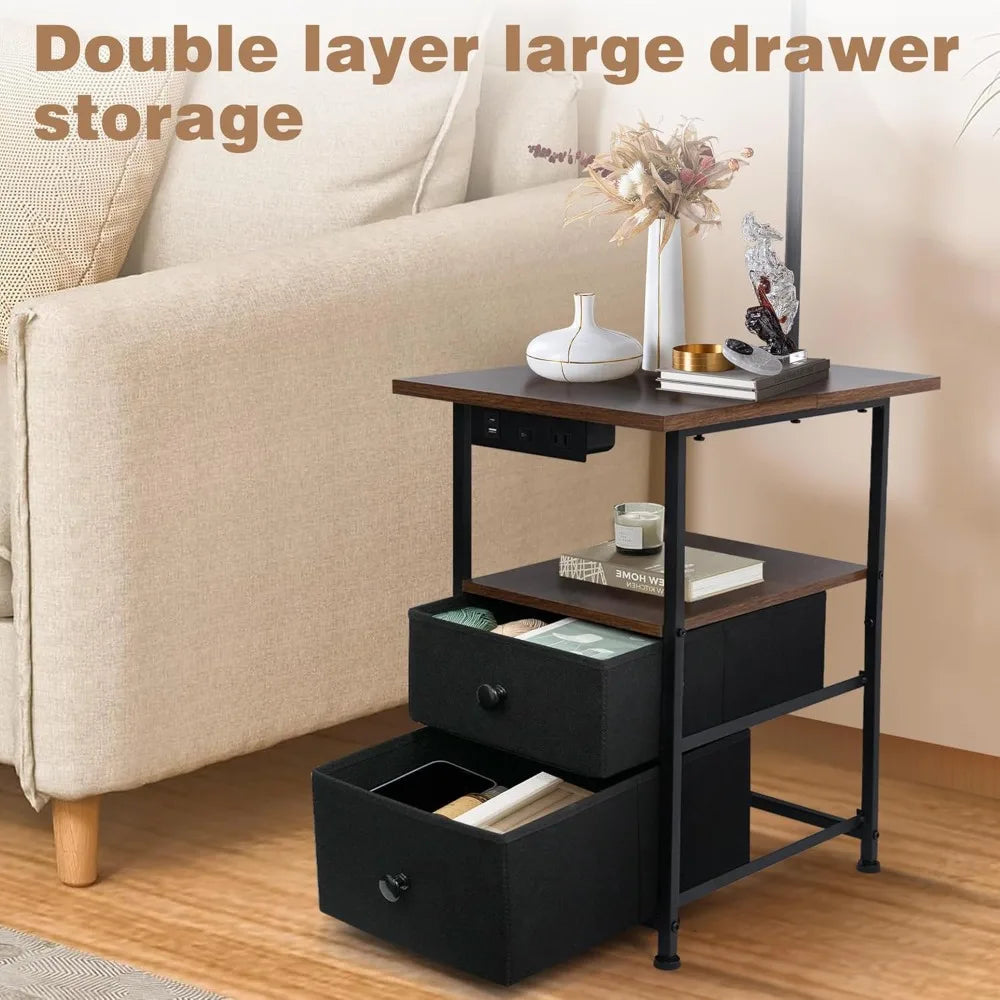 Floor Lamp With Table And Two Drawers Reading Lamp