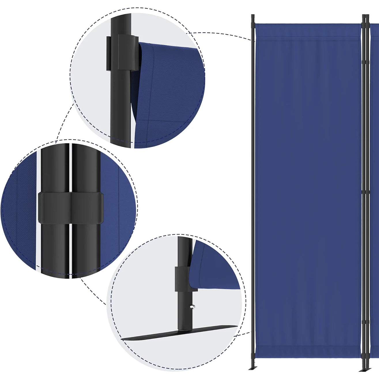 Four Panel Folding Room Divider Freestanding Privacy Partition