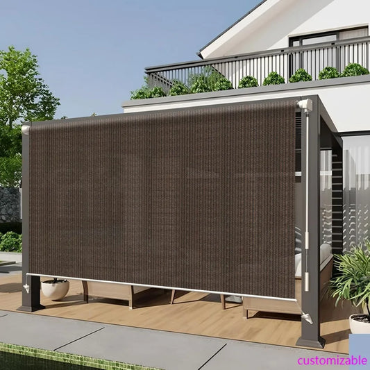 XMSJ Outdoor Roller Shade Cordless Patio Blinds