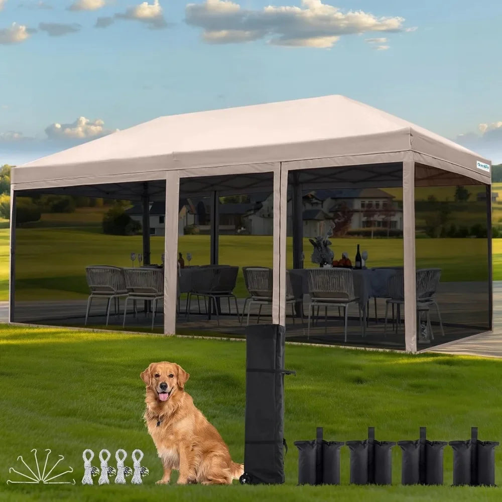 XMSJ Pop Up Canopy Tent With Netting
