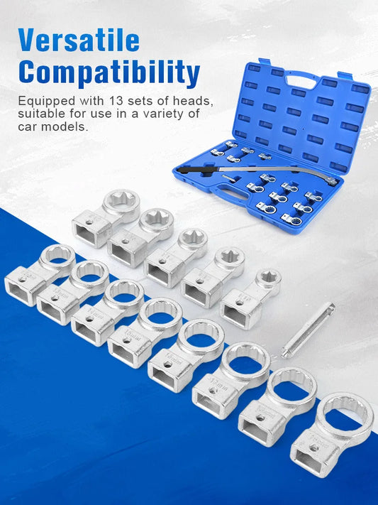 15PCS Auxiliary Belt Tensioner Pulley Wrench Set Screw Removal Tool Idler Pulley Adjustment Wrench Fit for Most Vehicle Types