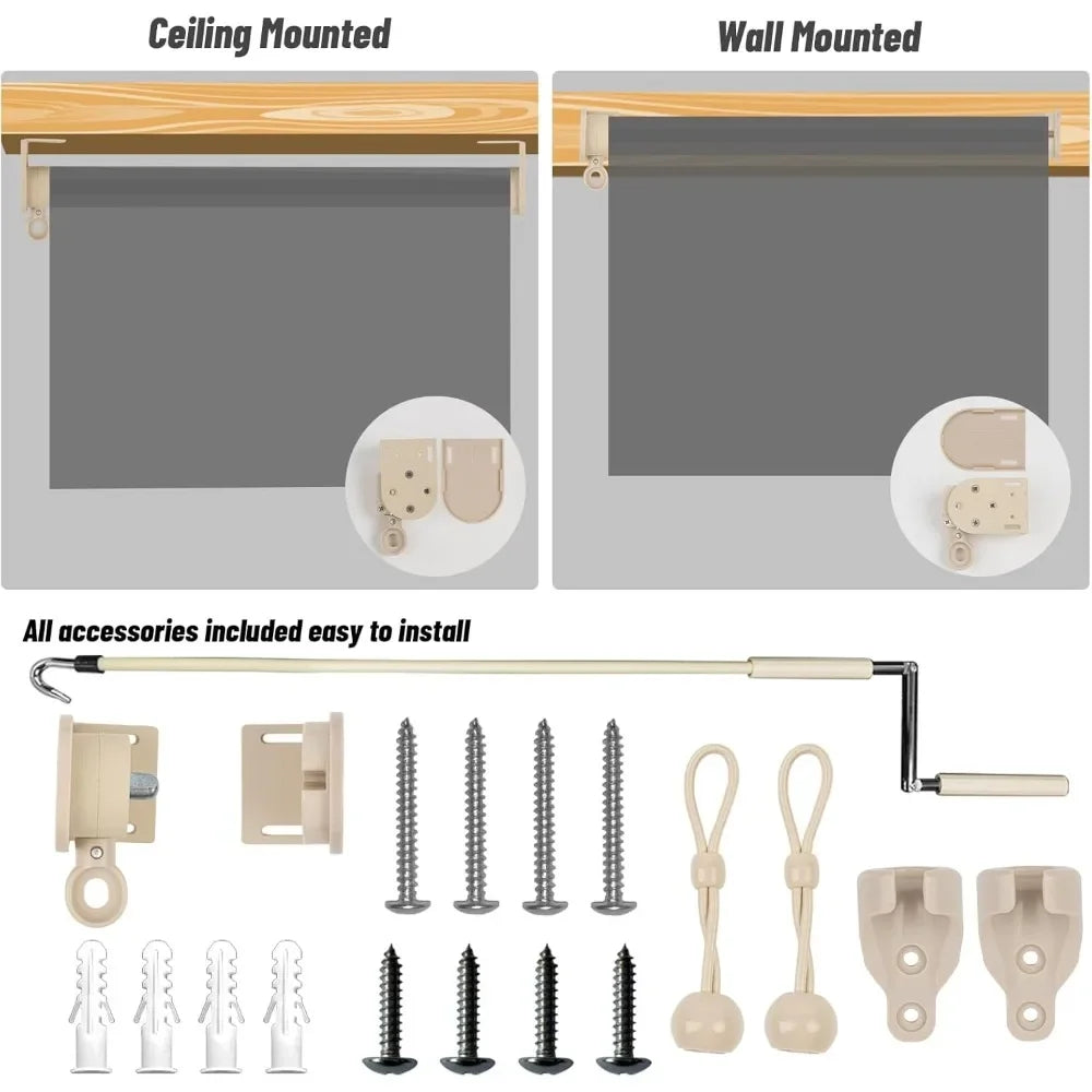 XMSJ Outdoor Roller Shade Cordless Patio Blinds
