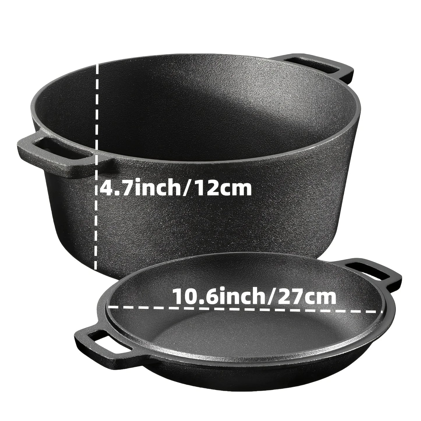 AEDG Cast Iron Skillet Set Three Piece Preseasoned Heavy Duty Pans Oven Grill