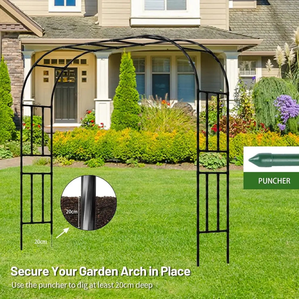 Galvanized Steel Garden Trellis For Climbing Plants Outdoor Arch Decor