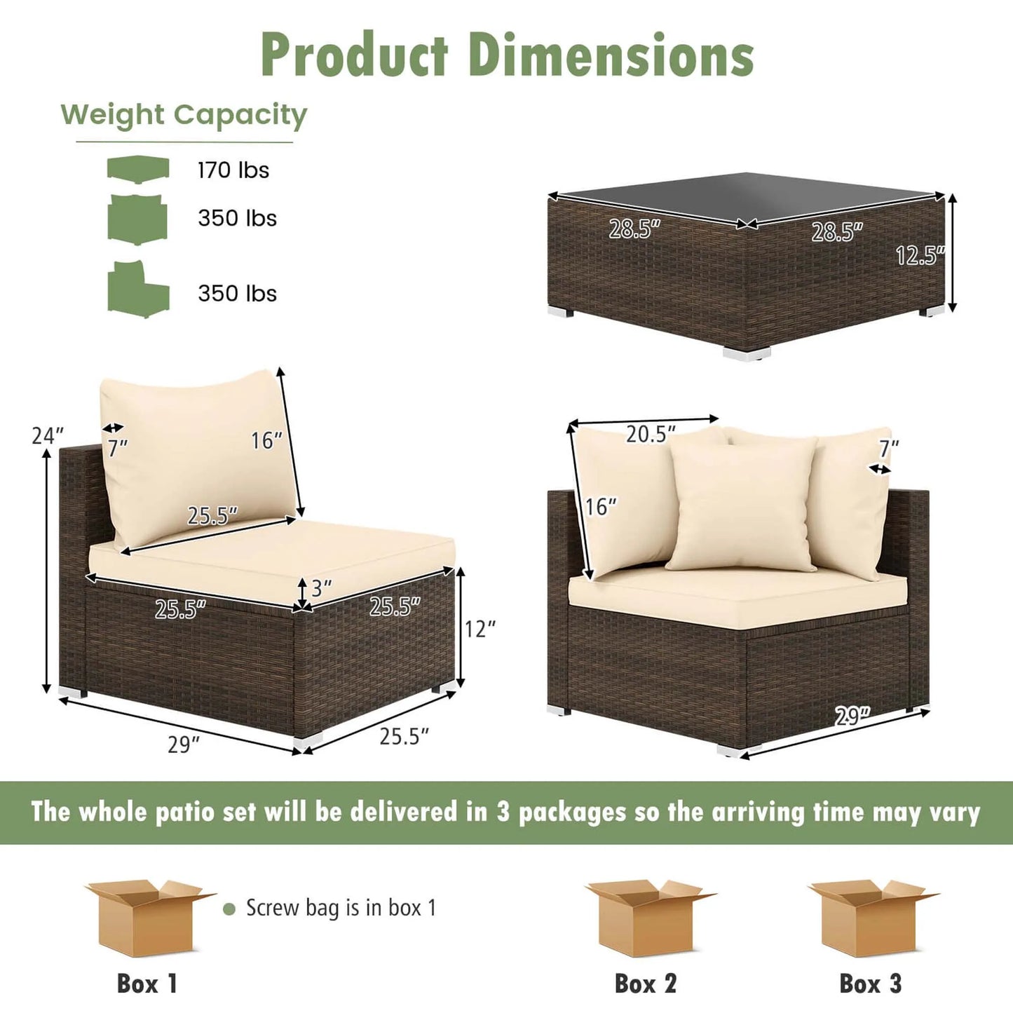 HOMASIS Patio Rattan Furniture Set For Outdoor Living